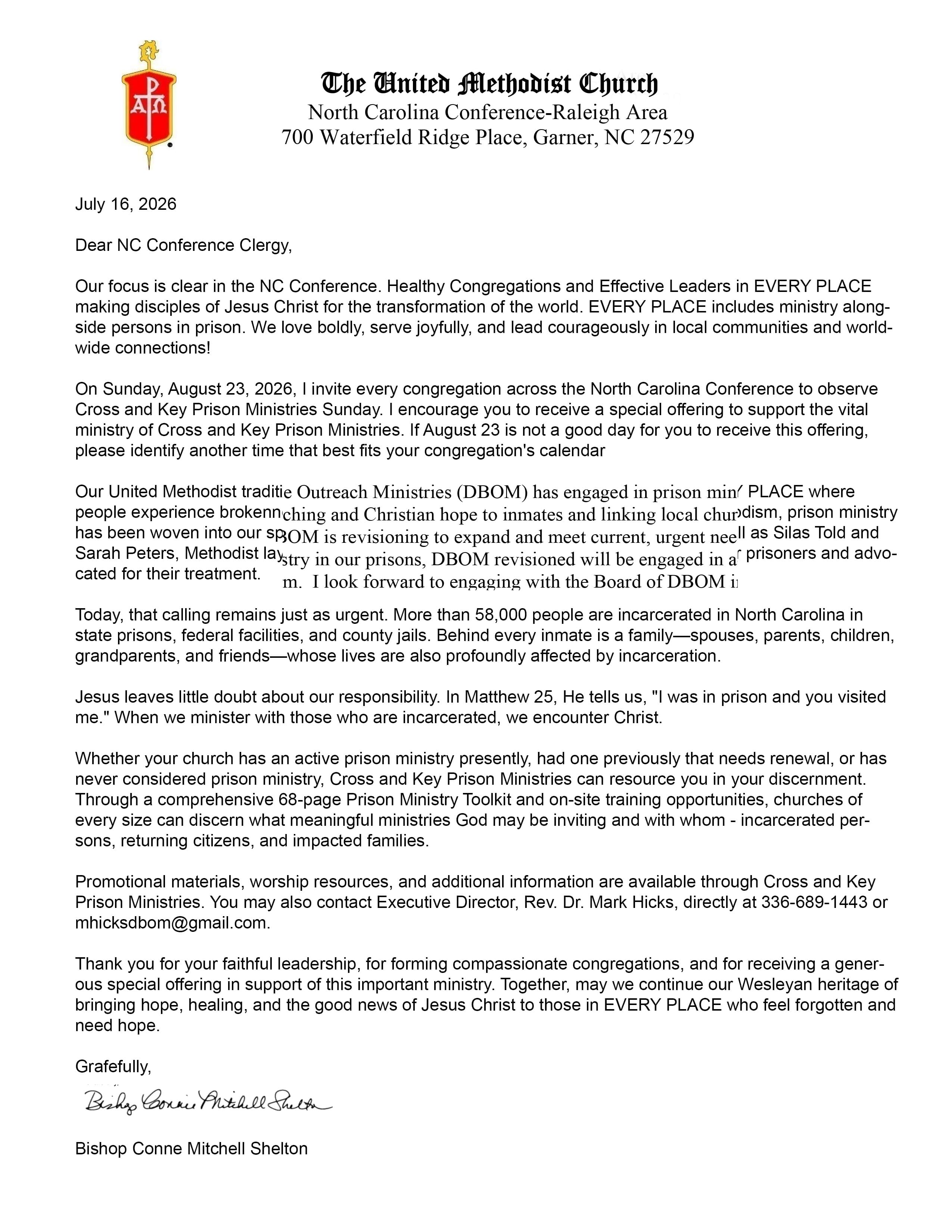 letter from biship